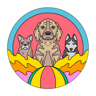 Decorative dog decals showcasing various breeds