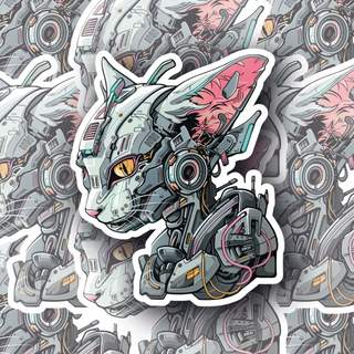 EchoPaw the Cyborg Cat vinyl decal