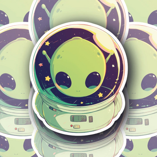 Orbitino the Alien Astronaut vinyl decal