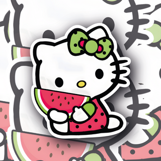 Hello Kitty Eats Watermelon cute decal