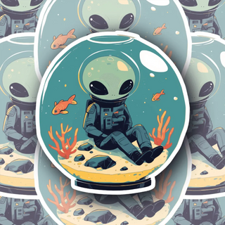 Premium Alien in Fishbowl 2 Decal