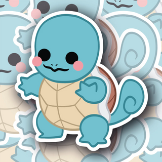 Cute Doodle Squirtle Pose #1 Premium Vinyl Decal
