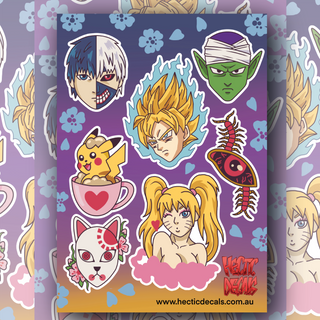 Neotrad Anime Sticker Decal Sheet featuring premium designs