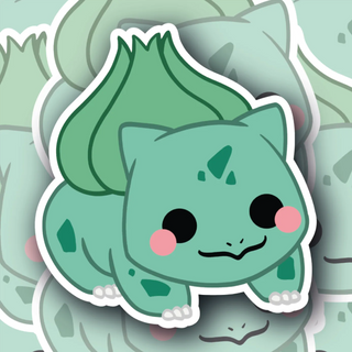Cute Doodle Bulbasaur Pose #1 decal