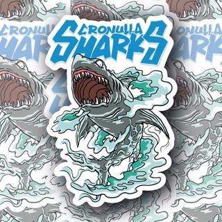 Cronulla Sharks Megalodon Mascot Premium Vinyl Decal Sticker