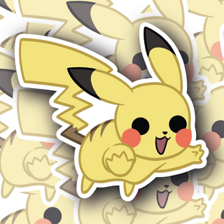 Cute Doodle Pikachu Pose #2 Premium Vinyl Decal