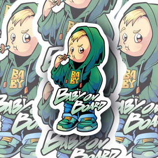 Hoody Hipster Baby on Board decal