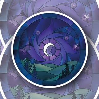 Stained Glass Night celestial sticker