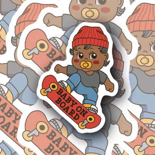 Skater Girl Baby on Board vinyl decal