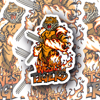 Wests Tigers Flaming Tiger Mascot decal