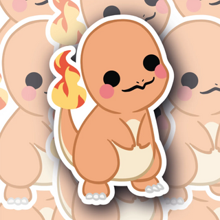 Cute Doodle Charmander Pose #1 Premium Vinyl Decal