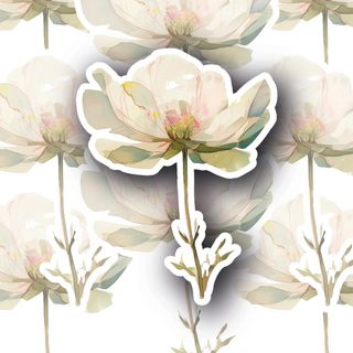 Whisper peony floral decal