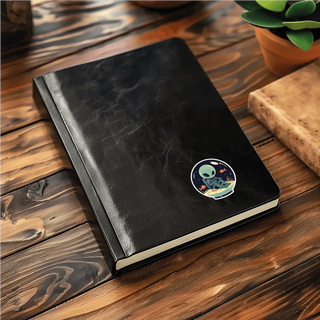 Alien in Fishbowl 1 vinyl decal for diary. Laminated, UV & water resistant
