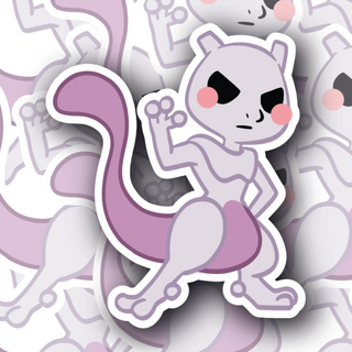 Cute Doodle Mewtwo Pose #2 decal