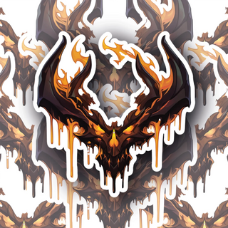 Draklume fiery demon head decal