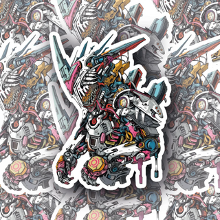 Chrome Pop Robot premium vinyl decal