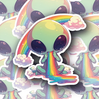 Whimsical Cry-Me-a-Rainbow Decal
