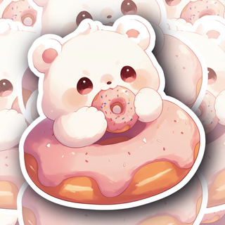 Strawberry Sprinkle Donut Bear Decal