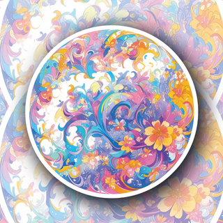 Floral Whirl abstract flower sticker