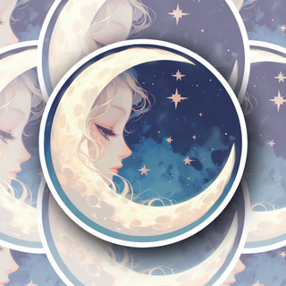 The Face of the Crescent Moon decal