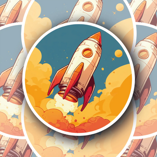 Rocket Ship Launching to Space Edition #5 vinyl decal