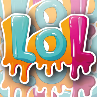 LoL Text (gooey) vinyl decal