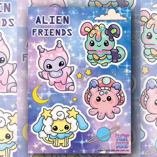 Alien Friends Sticker/Decal Sheet