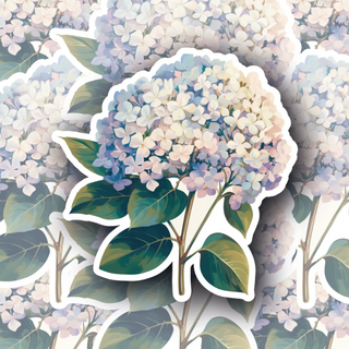 Pastel hydrangea bloom floral decal