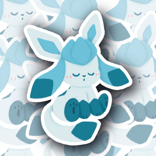 Cute Doodle Glaceon Pose #1 Decal