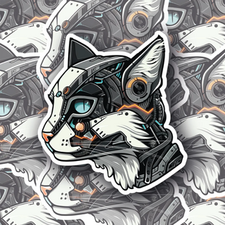 NanoFang the Cyborg Cat vinyl decal