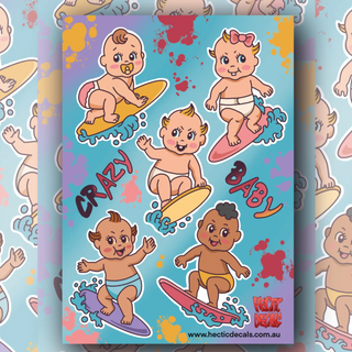 Crazy Baby Sticker/Decal Sheet