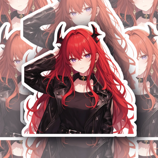 Akari Biker Girl vinyl decal