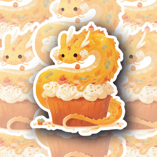 Happy Dragon Cupcake 4 premium vinyl decal