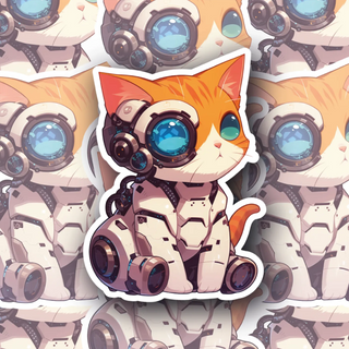PixelPounce the RoboKitten vinyl decal