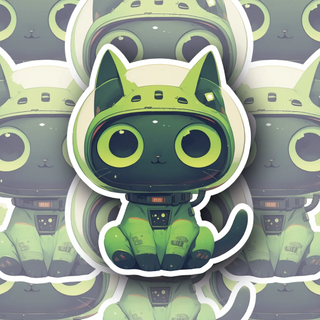 AstroMittens the Big Eyed Astronaut Kitten decal