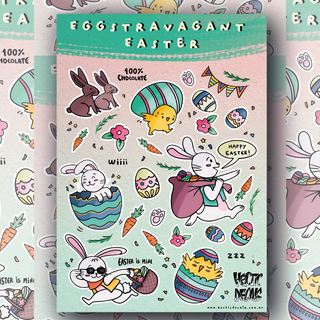 Eggstravagant Easter sticker and decal sheet