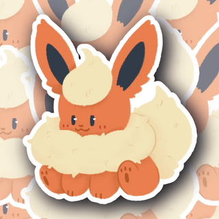 Cute Doodle Flareon Pose #1 Decal