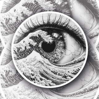 Tide of Sight abstract eye sticker