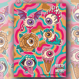 Psycadelic Eyeballs Sticker/Decal Sheet