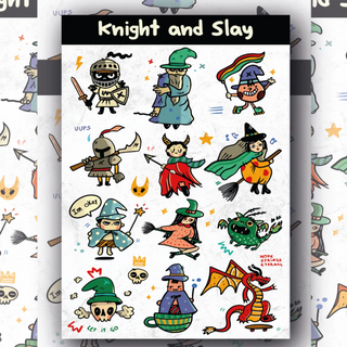 Knight and Slay Sticker/Decal Sheet
