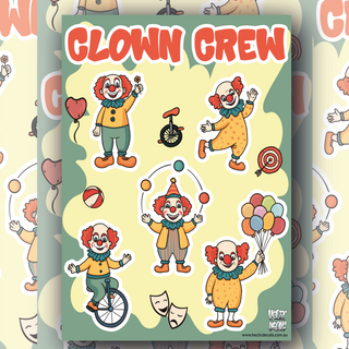 Clown Crew Sticker/Decal Sheet