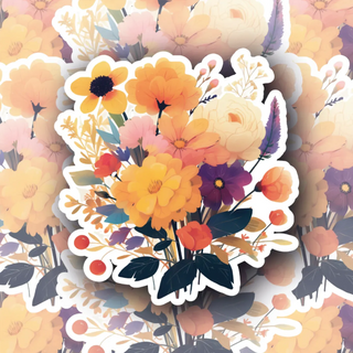 Sunset garden bunch floral decal