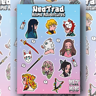 Neotrad Anime Adventures Sticker/Decal Sheet