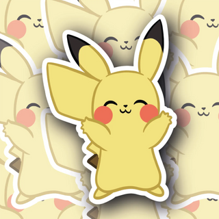 Cute Doodle Pikachu Pose #1 Premium Vinyl Decal