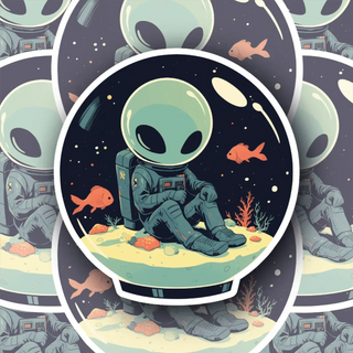 Premium Alien in Fishbowl Decal
