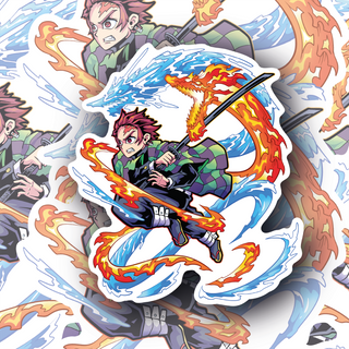 Tanjiro Flame and Water Breathing Attack Decal