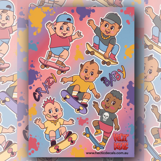 Crazy Baby Sticker/Decal Sheet