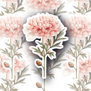 Blushing peony floral decal
