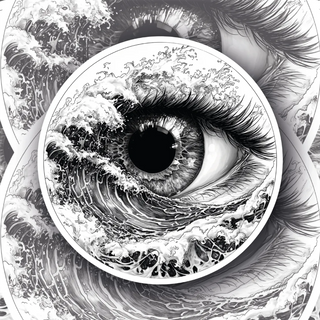 Tidal Stare artistic eye sticker