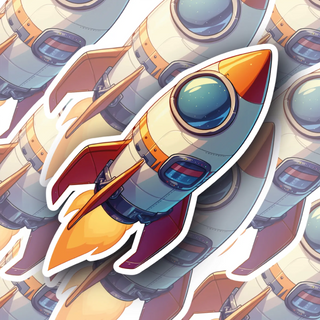 Rocket Ship Launching to Space Edition #1 vinyl decal
